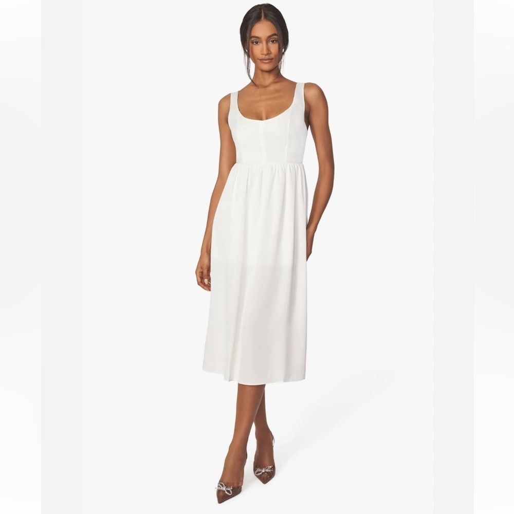 Weworewhat corset midi dress in whisper white